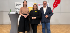 PK 24h-Betreuung (v.l.n.r.): Anna Parr (Caritas), Elisabeth Anselm (Hilfswerk), Helmut Lutz (Malteser Care) © HIlfswerk Österreich
